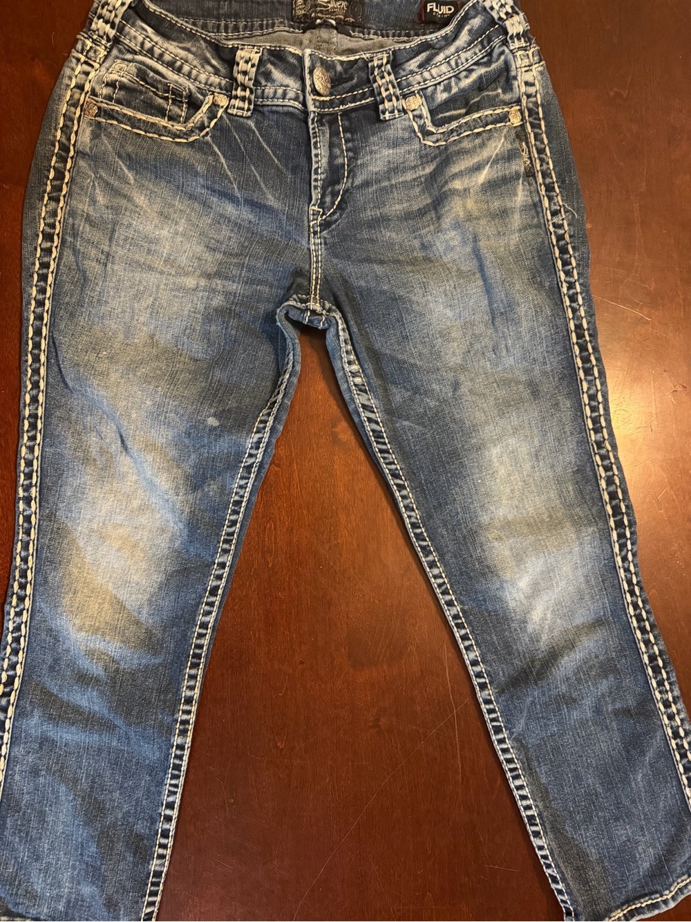 Silver Jeans Medium Blue Washed Skinny Jeans with Side Stitching